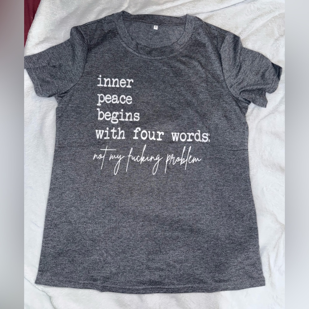Gray Graphic T-Shirt with Quote